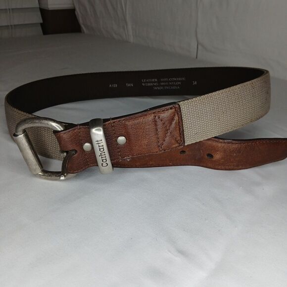 Carhartt Beige and Brown Men's Belt - Picture 1 of 5